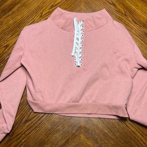 Fitz + Eddi Size S cropped lace up sweatshirt-fleece lined. Gently used.